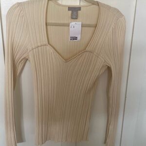 H & M cream colored long sleeve top.  NWT